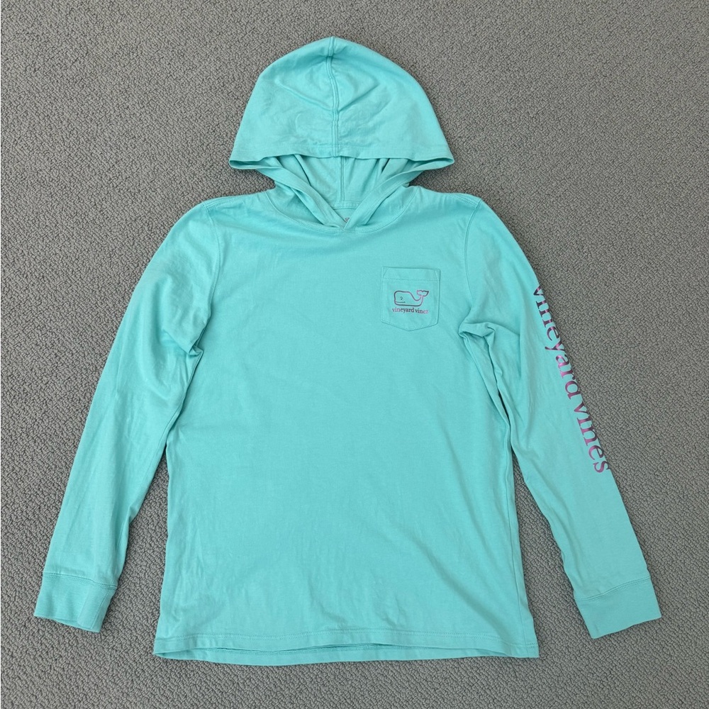 Girls Vineyard Vines Hooded Long Sleeve Shirt,  Size L/14
